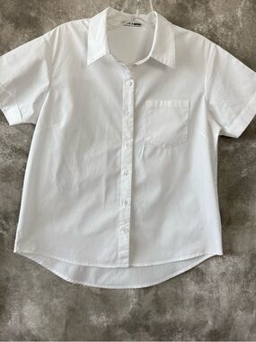 Cinch White Short-Sleeve Button-Down Shirt (Love 20)